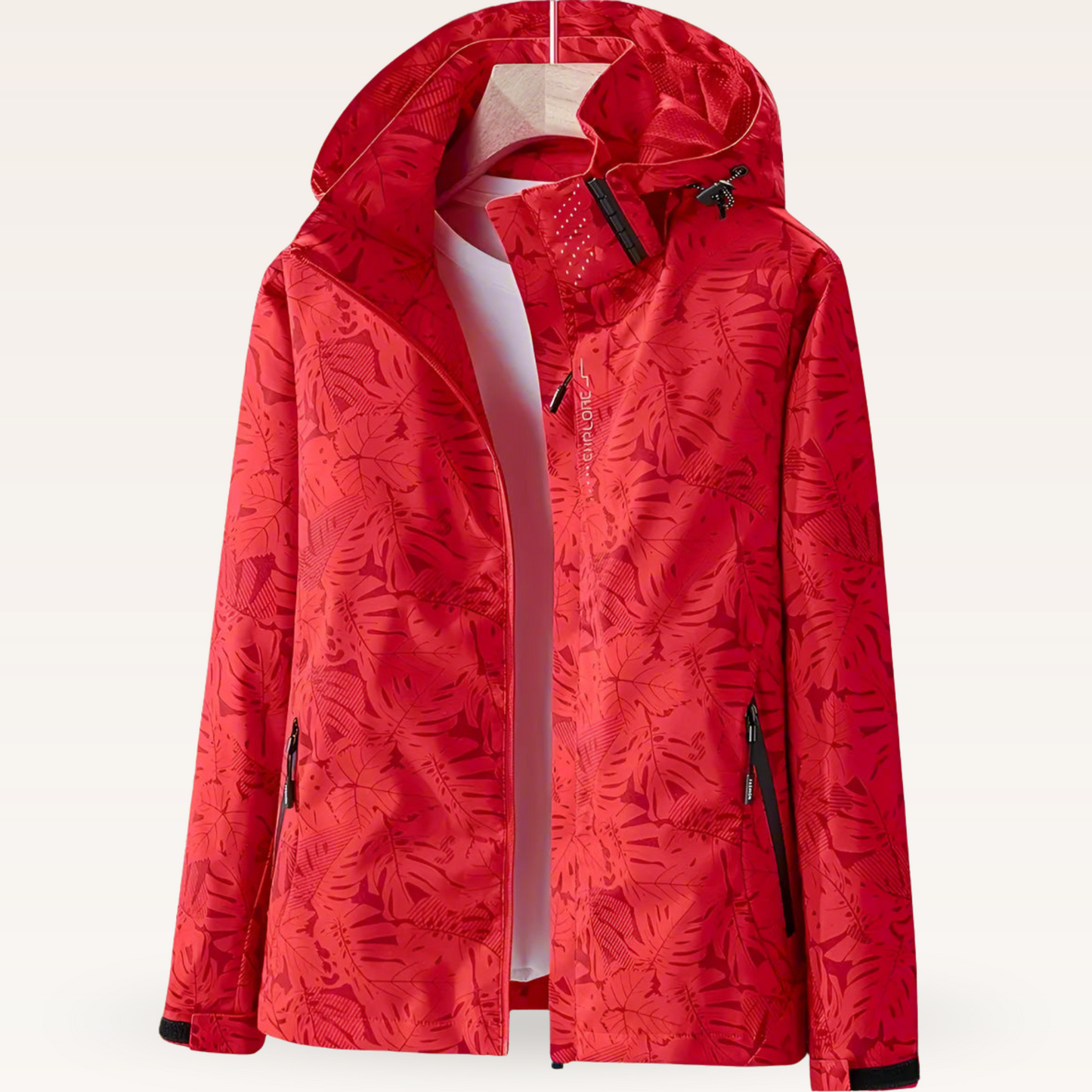 Damen Freizeitjacke Wasserabweisend Blattmuster Sportlich