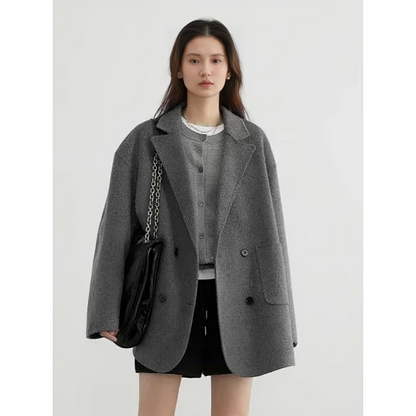 Eleganter Damen Wollmantel Luxus Qualität