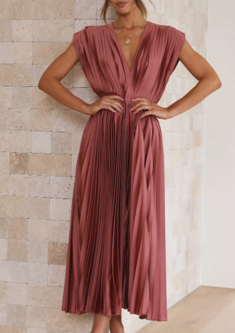 Elegantes Maxikleid Leichter Stoff Damen Kleid Sommer