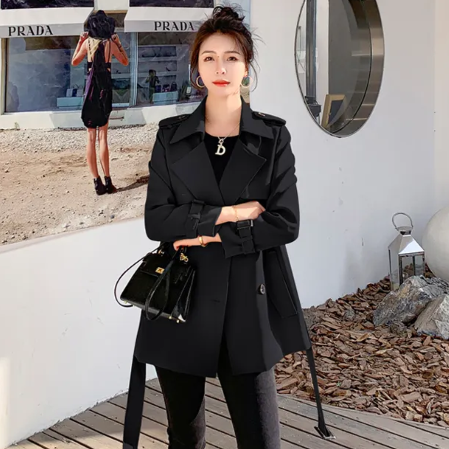 Damen Trenchcoat Lässig Modern Wasserabweisend - BerlinGlamour