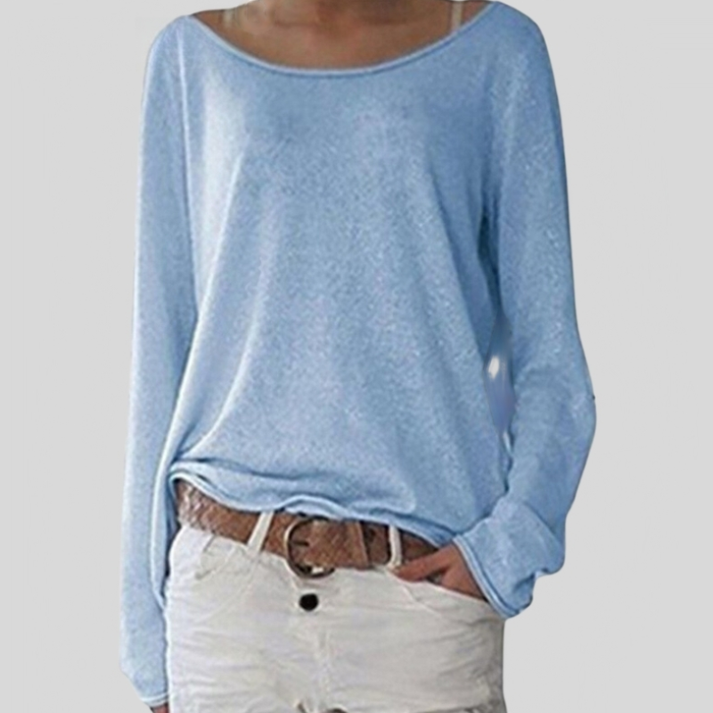 Damen Rundhalspullover Leicht Bequem Modern