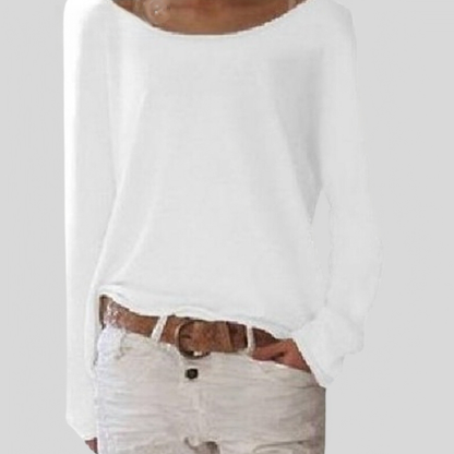 Damen Rundhalspullover Leicht Bequem Modern