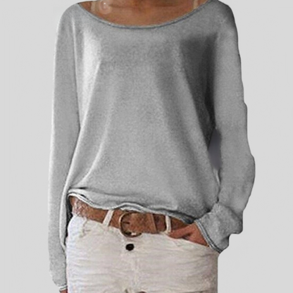 Damen Rundhalspullover Leicht Bequem Modern