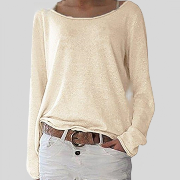 Damen Rundhalspullover Leicht Bequem Modern