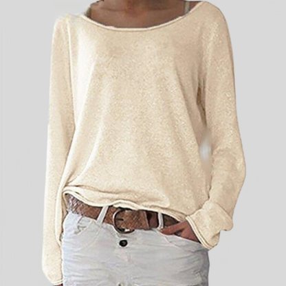 Damen Rundhalspullover Leicht Bequem Modern