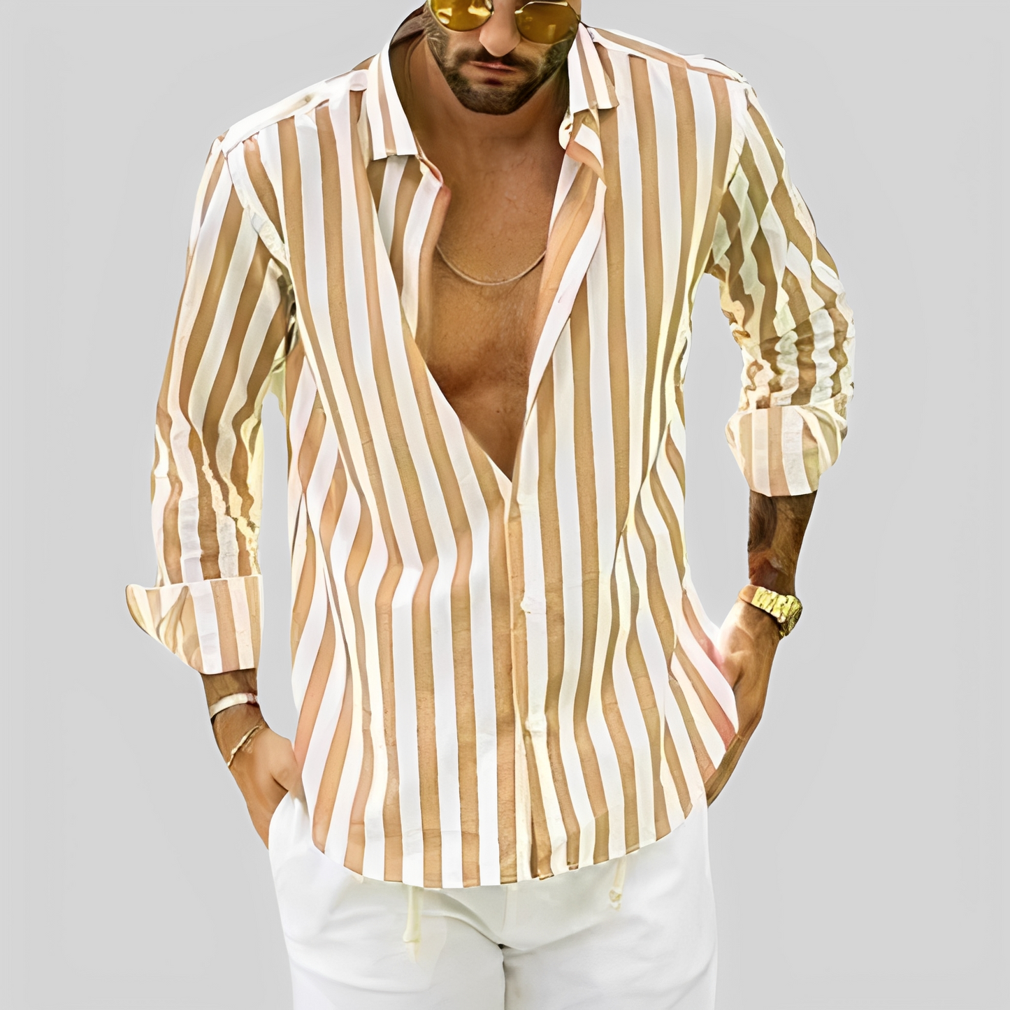 Herrenhemd Streifenmuster Modern Slim Fit