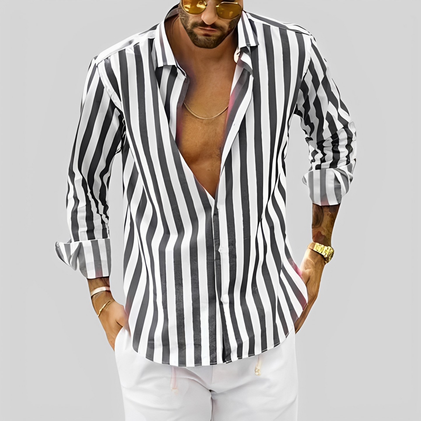 Herrenhemd Streifenmuster Modern Slim Fit