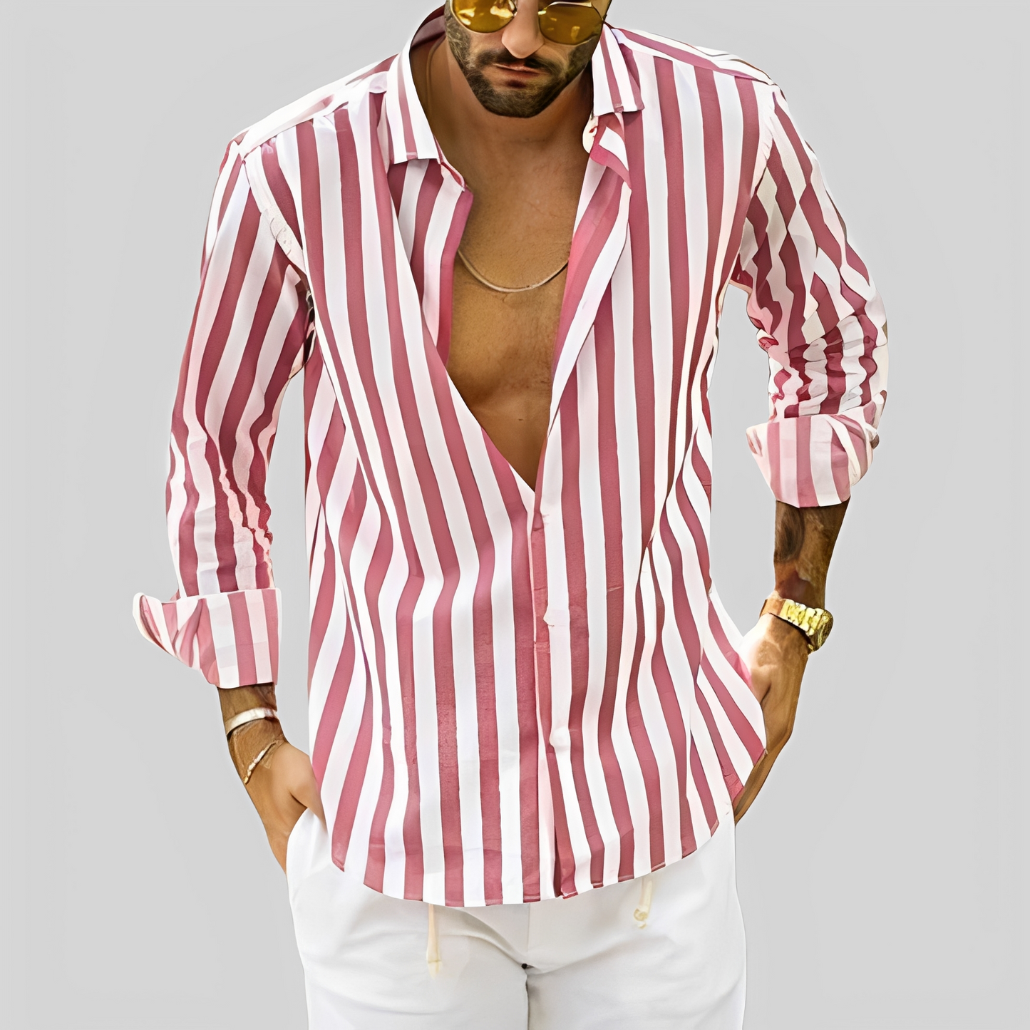 Herrenhemd Streifenmuster Modern Slim Fit