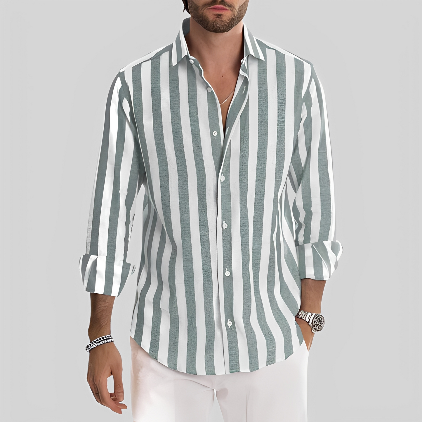 Herrenhemd Streifenmuster Modern Slim Fit