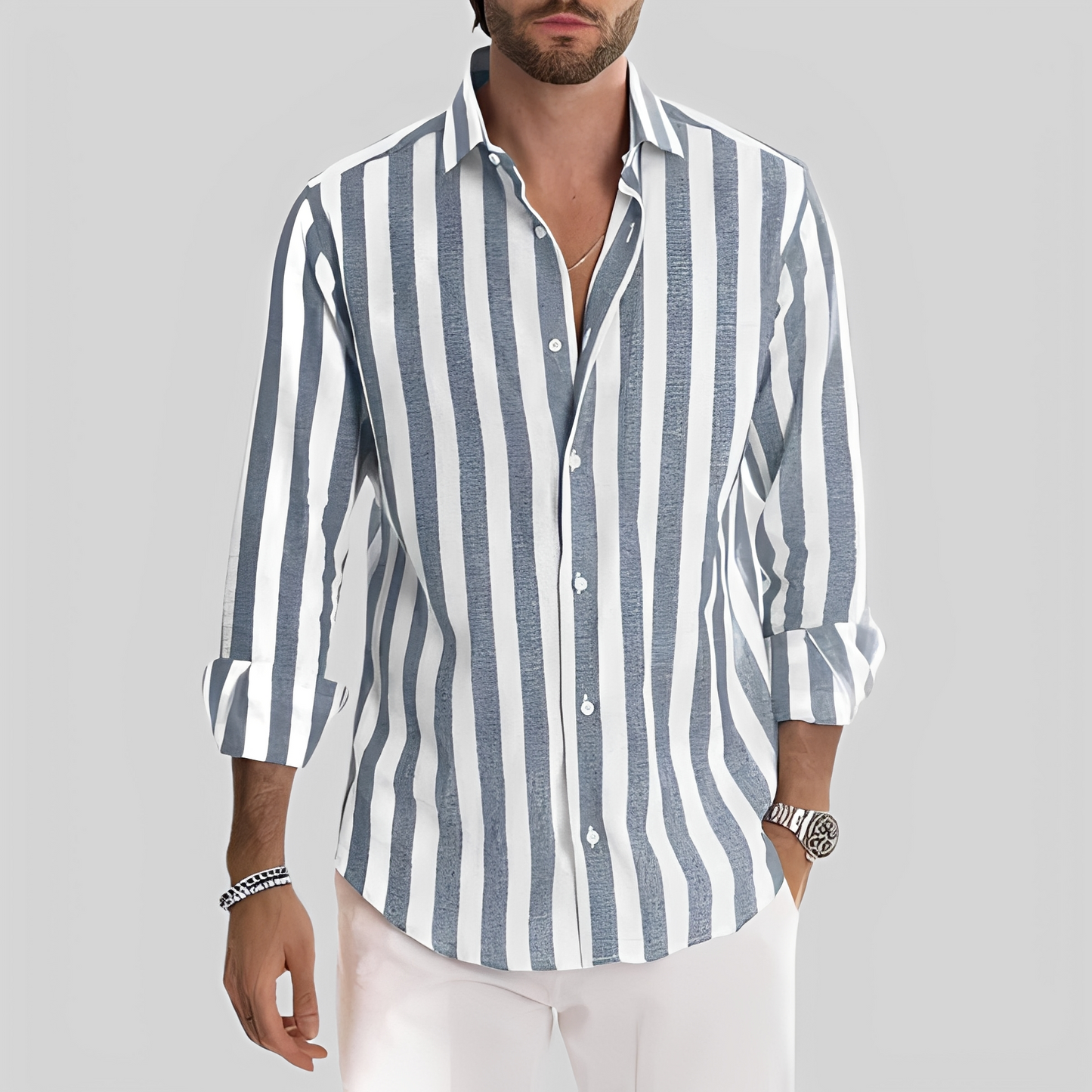 Herrenhemd Streifenmuster Modern Slim Fit