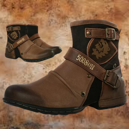 Herrenstiefel Vintage Stil Leder Braun