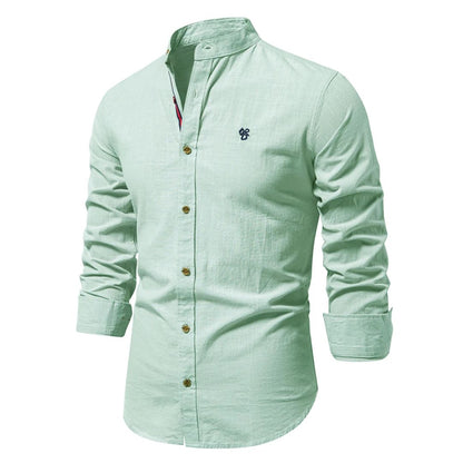 Herren Hemd Rundhals Ausschnitt Modern Slim Fit