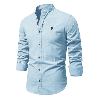 Herren Hemd Rundhals Ausschnitt Modern Slim Fit