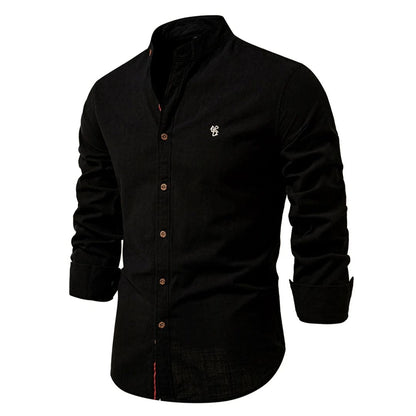 Herren Hemd Rundhals Ausschnitt Modern Slim Fit