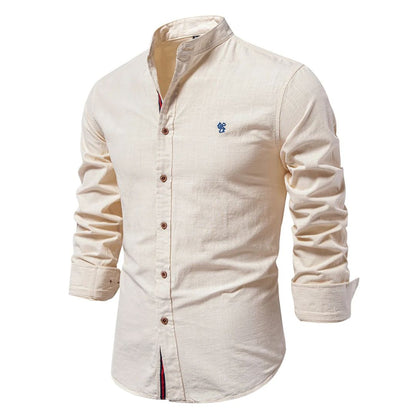 Herren Hemd Rundhals Ausschnitt Modern Slim Fit
