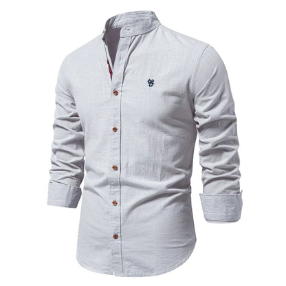 Herren Hemd Rundhals Ausschnitt Modern Slim Fit