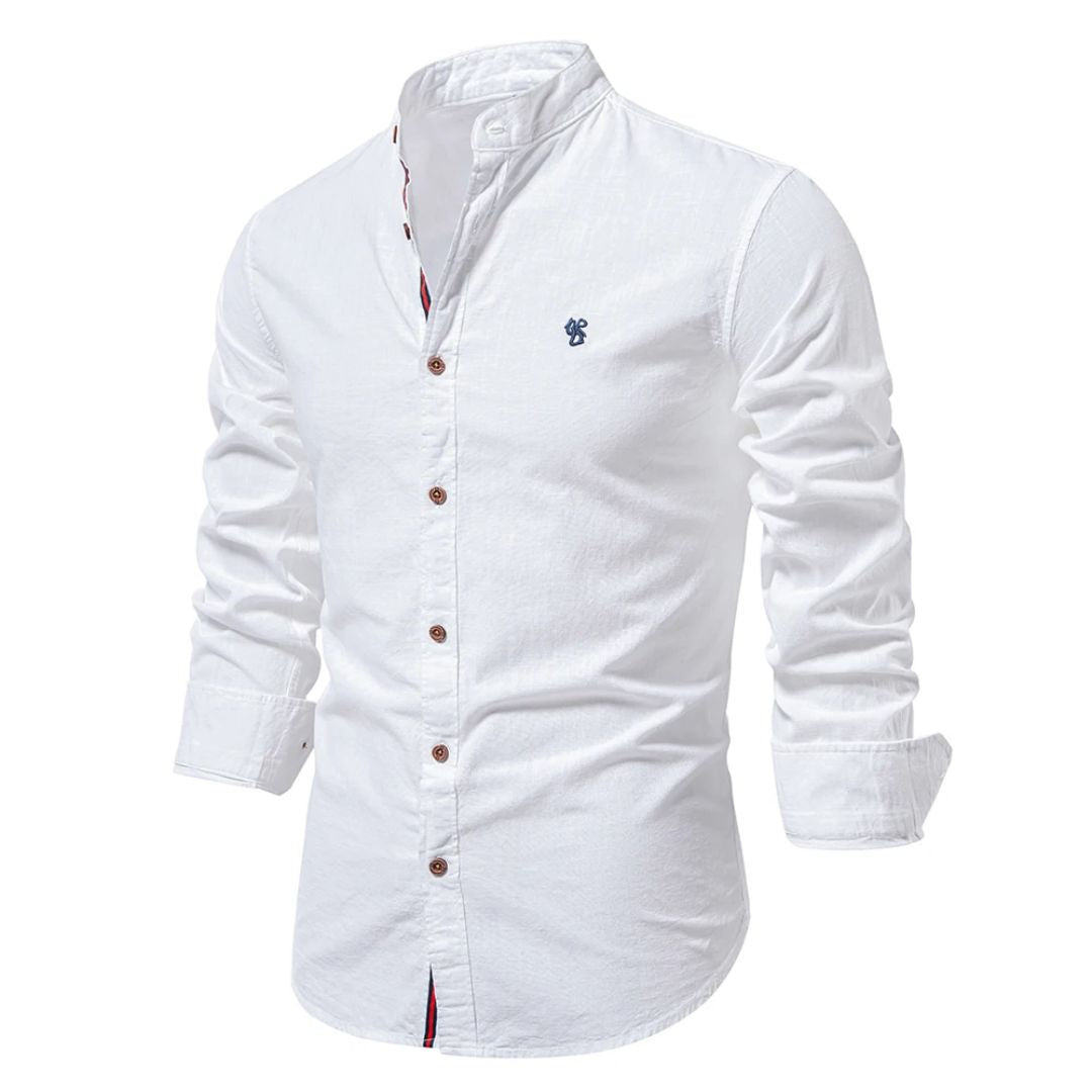 Herren Hemd Rundhals Ausschnitt Modern Slim Fit