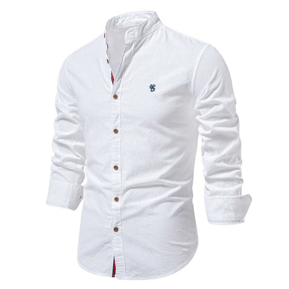Herren Hemd Rundhals Ausschnitt Modern Slim Fit