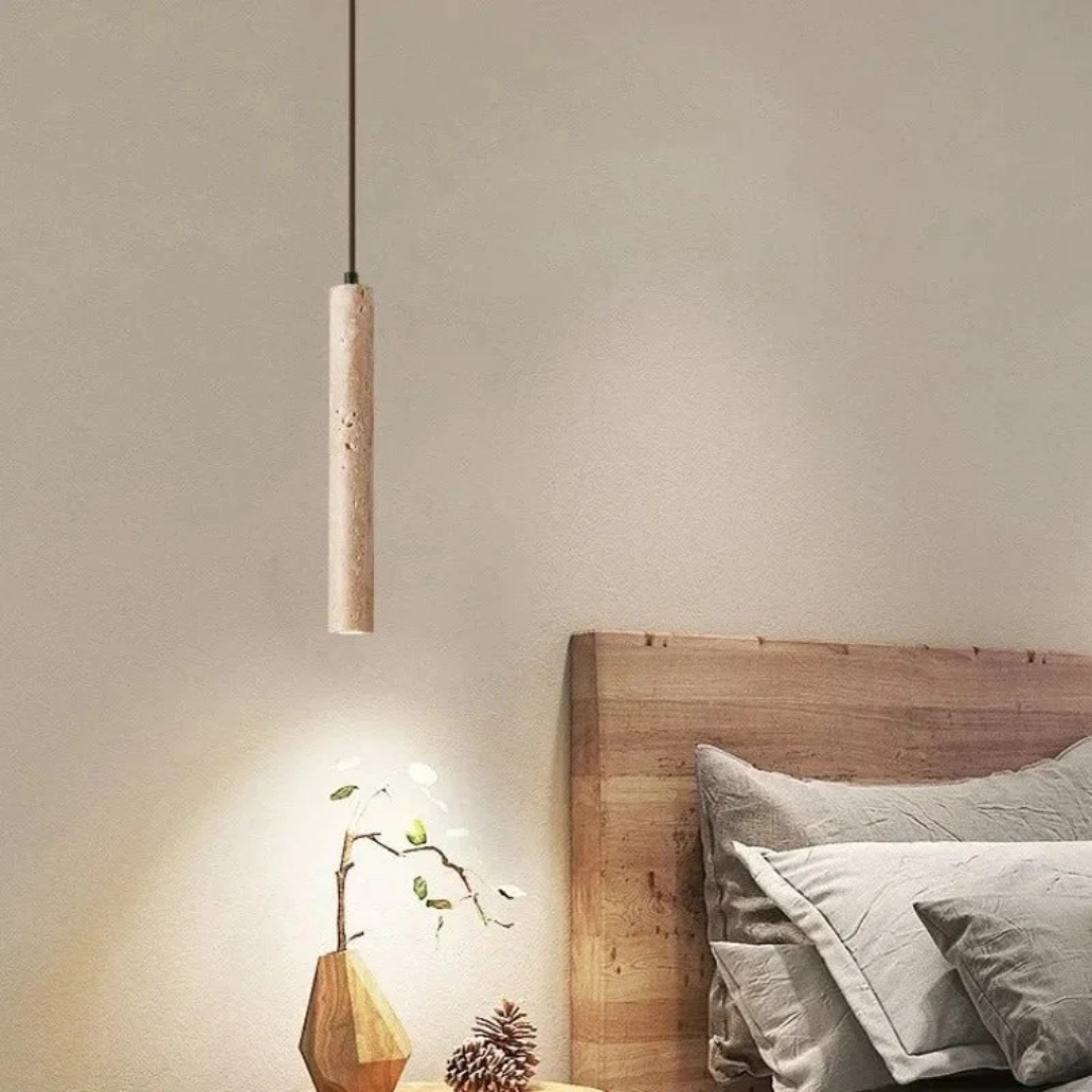 Moderne LED Kronleuchter Travertin Minimalistisch Dimmbar - BerlinGlamour