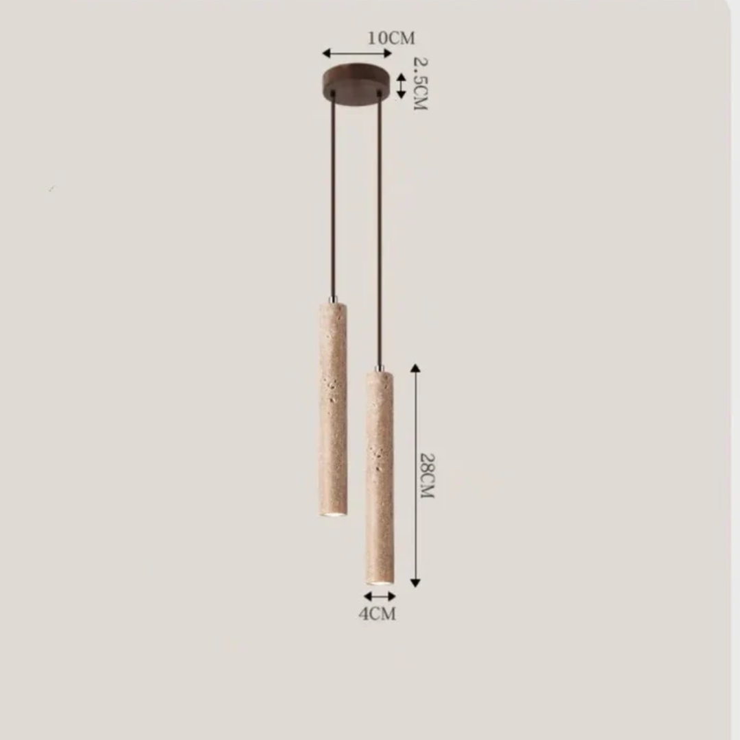 Moderne LED Kronleuchter Travertin Minimalistisch Dimmbar