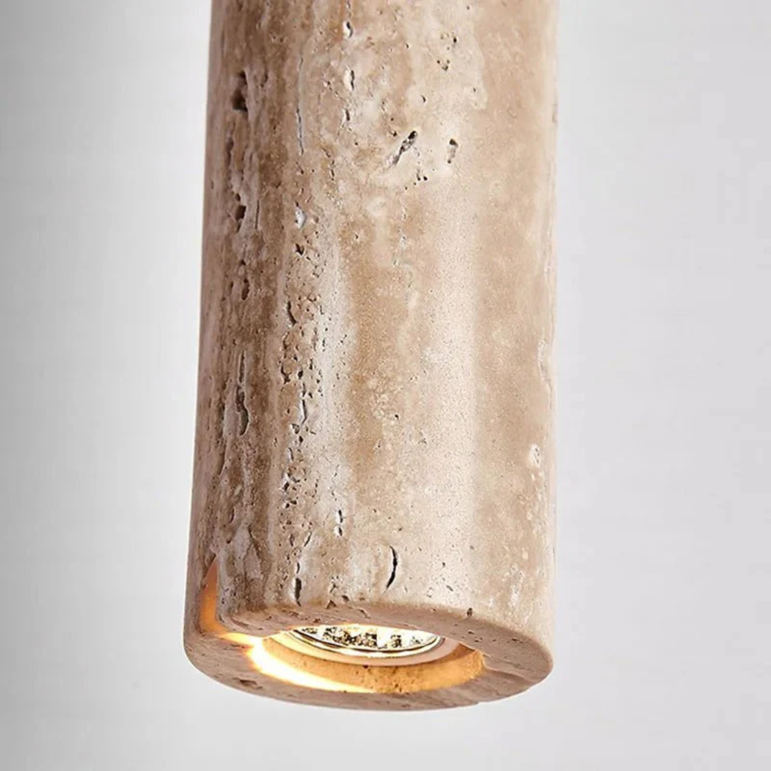Moderne LED Kronleuchter Travertin Minimalistisch Dimmbar