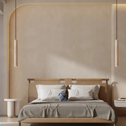 Moderne LED Kronleuchter Travertin Minimalistisch Dimmbar