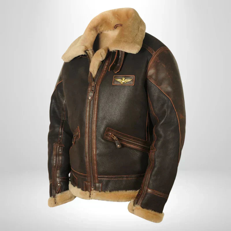 Exklusive Lederjacke mit Fellkragen Winter - BerlinGlamour