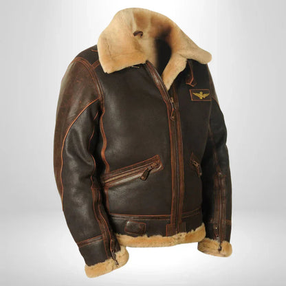 Exklusive Lederjacke mit Fellkragen Winter