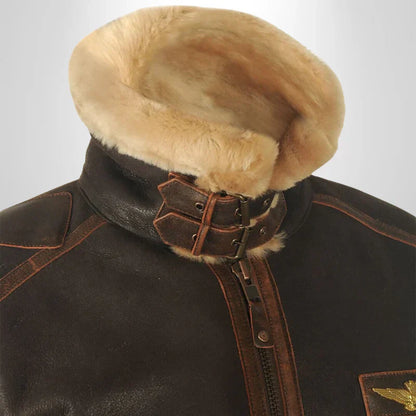 Exklusive Lederjacke mit Fellkragen Winter
