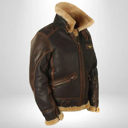 Exklusive Lederjacke mit Fellkragen Winter