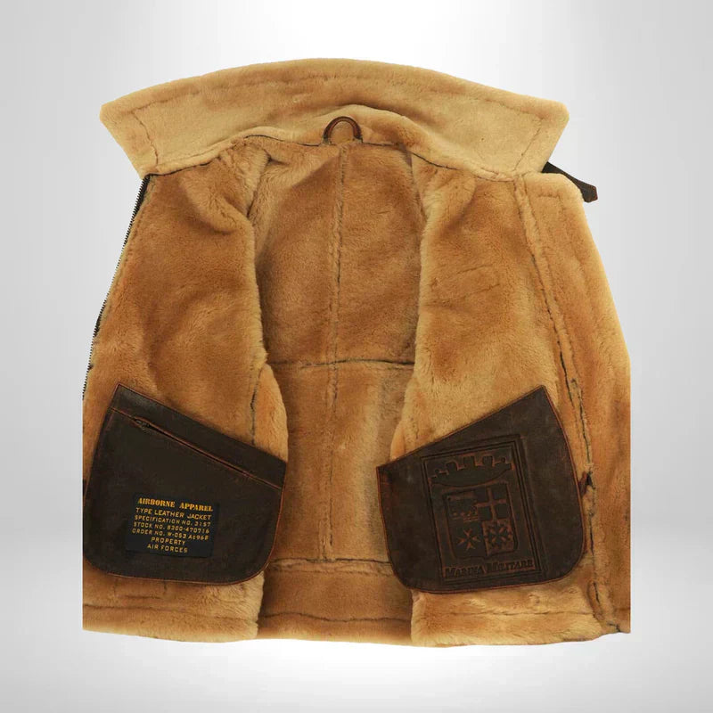 Exklusive Lederjacke mit Fellkragen Winter