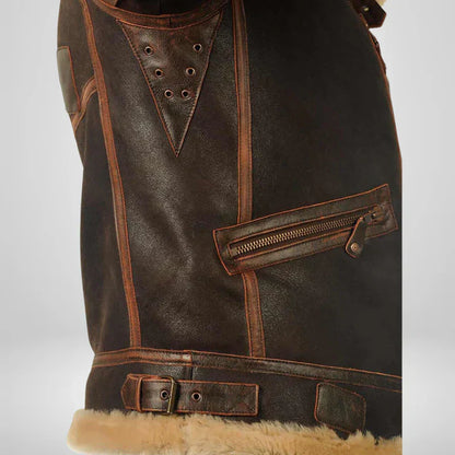 Exklusive Lederjacke mit Fellkragen Winter