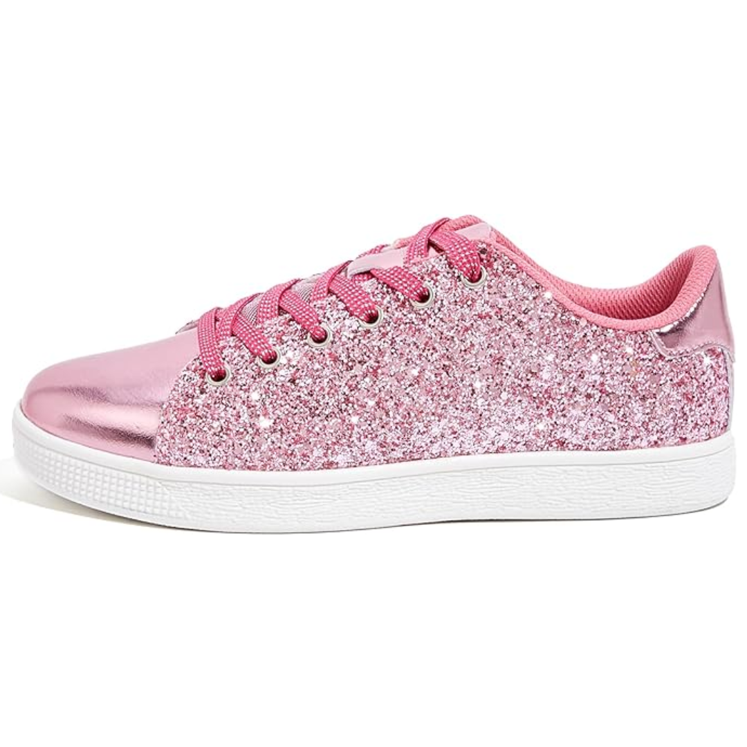 Damen Sneaker Schnürschuhe Fashion Glitzer