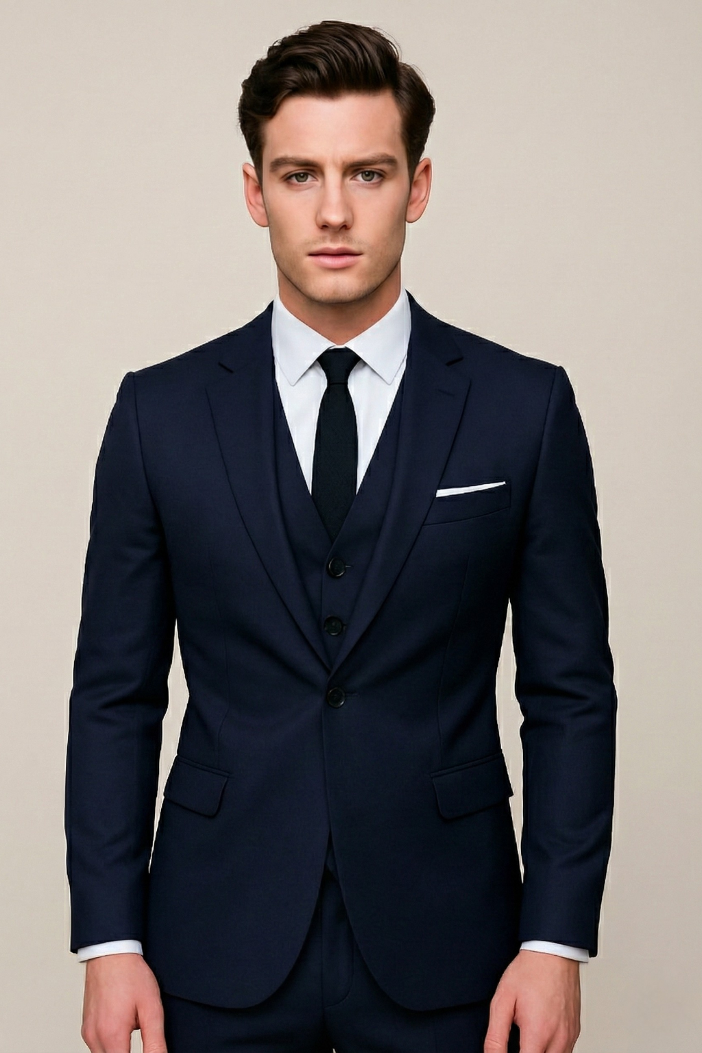 Herren Anzug Dreiteiler Klassisch Slim Fit Frühjahr - BerlinGlamour