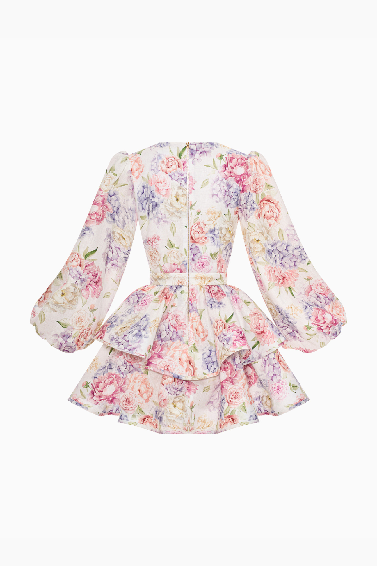 Sommerkleid Damen Blumenmuster Puffärmel V-Ausschnitt