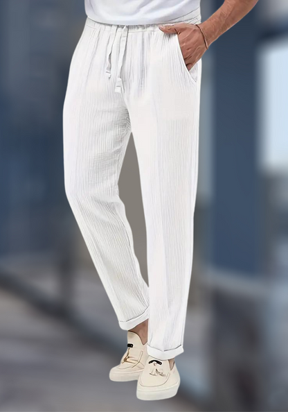 Herren Leinenhose Bequem Locker Leicht