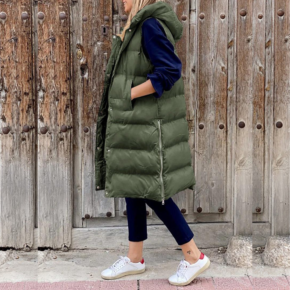 Frauen Pufferweste Warm Kapuze Winterjacke - BerlinGlamour