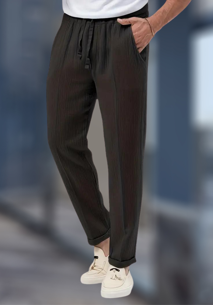 Herren Leinenhose Bequem Locker Leicht