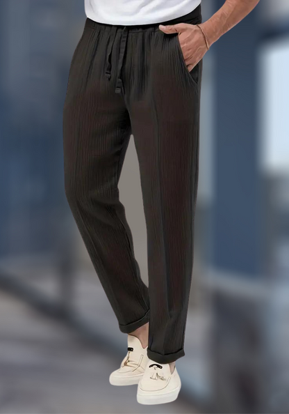 Herren Leinenhose Bequem Locker Leicht
