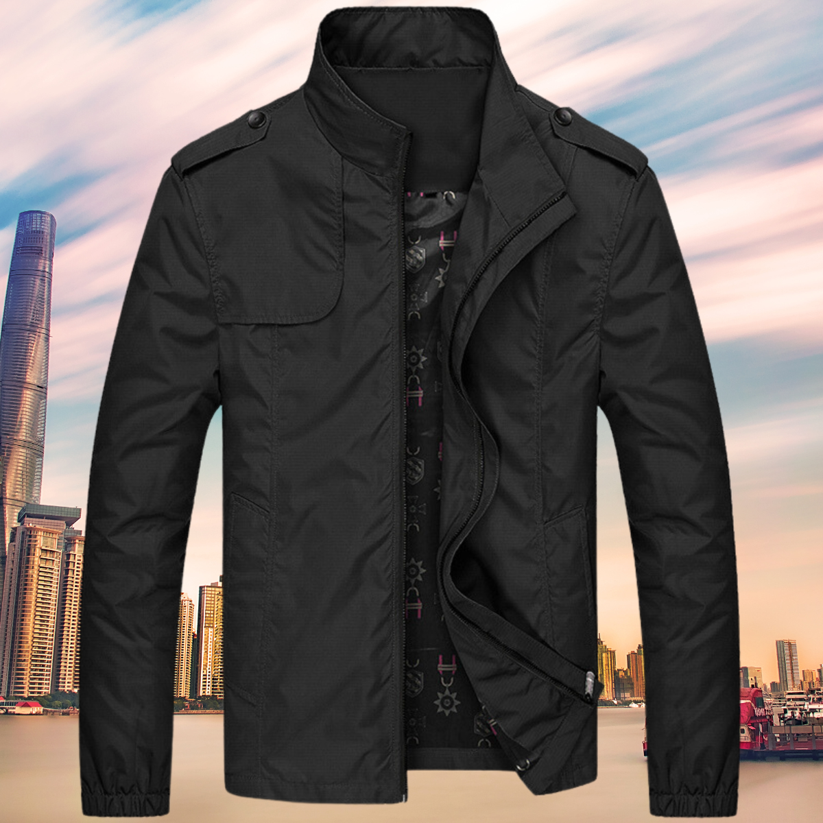 Wasser- und Winddichte Herrenjacke Modern Sportlich