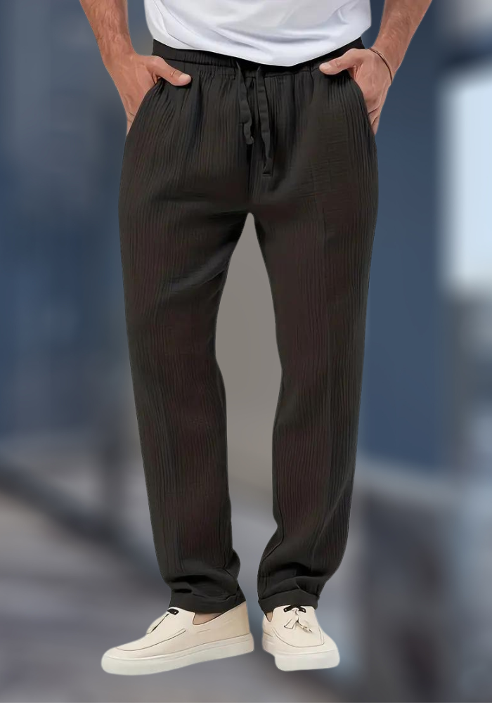 Herren Leinenhose Bequem Locker Leicht