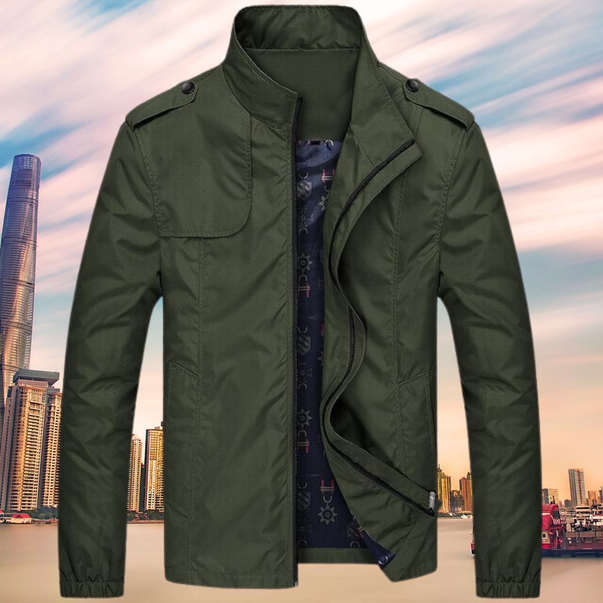 Wasser- und Winddichte Herrenjacke Modern Sportlich