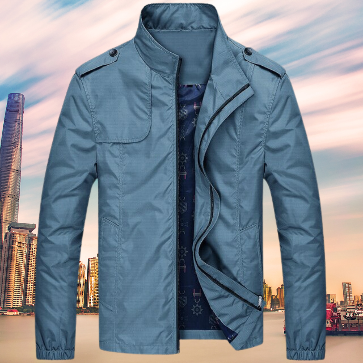 Wasser- und Winddichte Herrenjacke Modern Sportlich