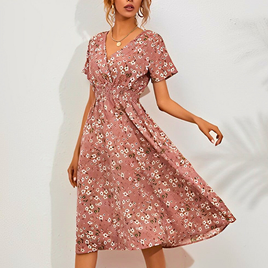 Elegantes knielanges Blumenkleid SONA