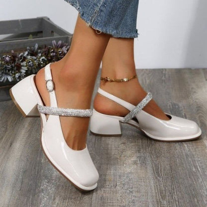Weiße Pumps Glitzer Schuhe Damen High Heel - BerlinGlamour