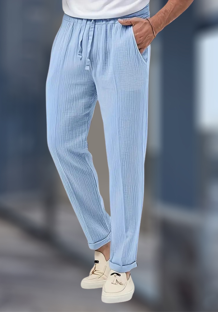 Herren Leinenhose Bequem Locker Leicht