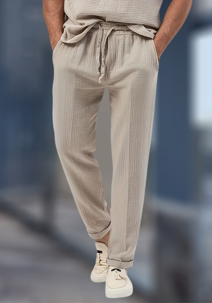 Herren Leinenhose Bequem Locker Leicht