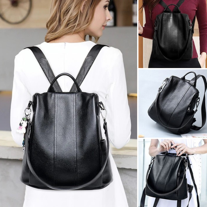 Leder Rucksack Sicherheit Diebstahlschutz Robust - BerlinGlamour