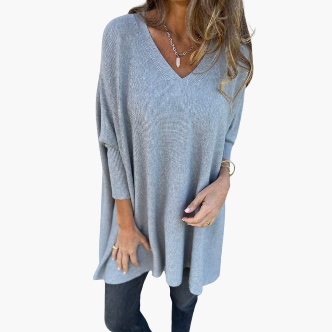 V-Ausschnitt Strickpullover für Damen 1