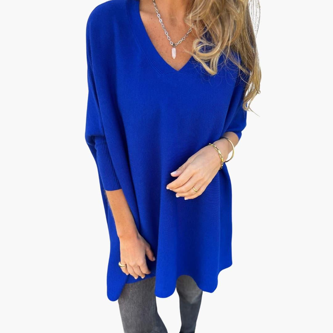 V-Ausschnitt Strickpullover für Damen 2